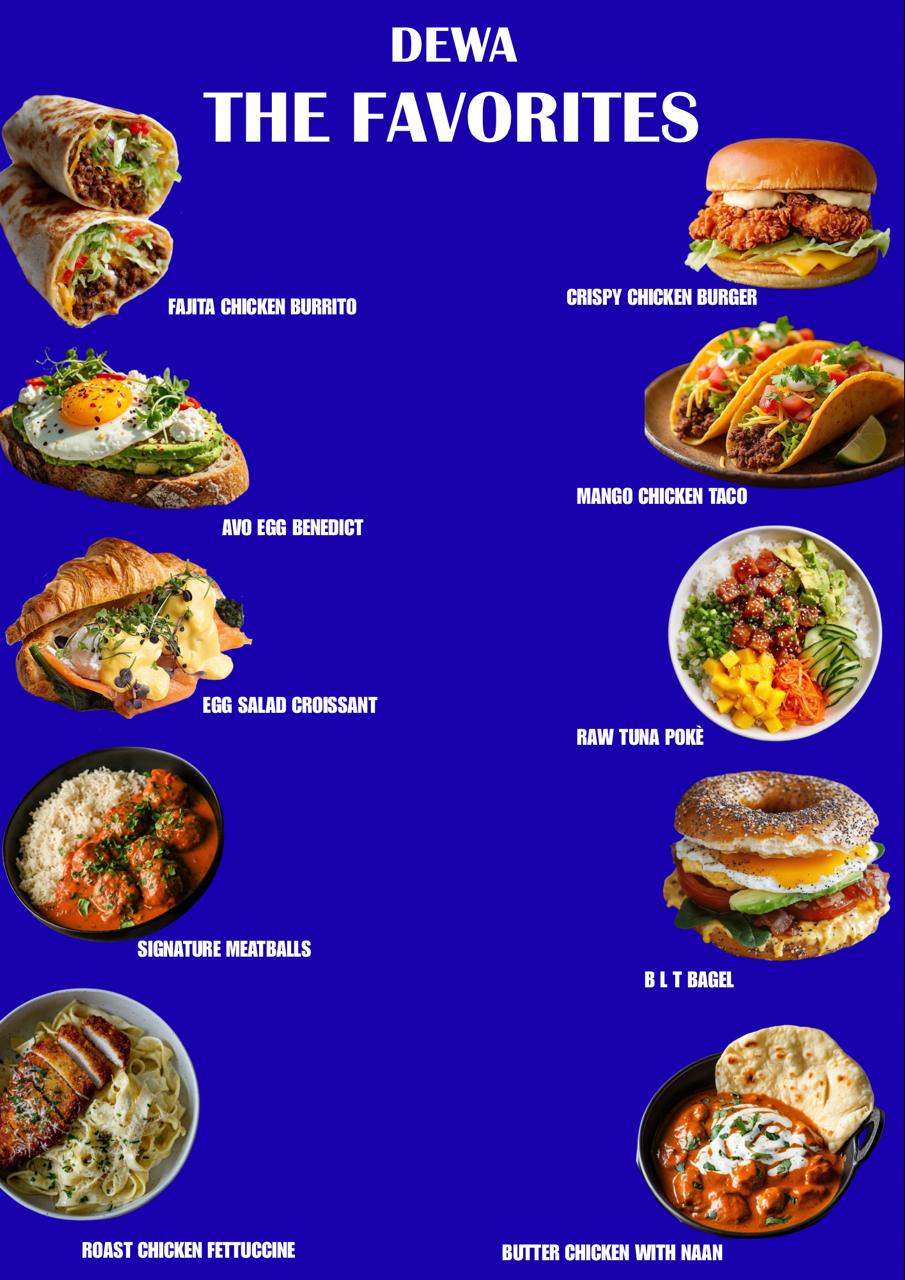 Dewa Favorites — Burgers, Tacos, Poke Bowls & more